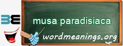 WordMeaning blackboard for musa paradisiaca
